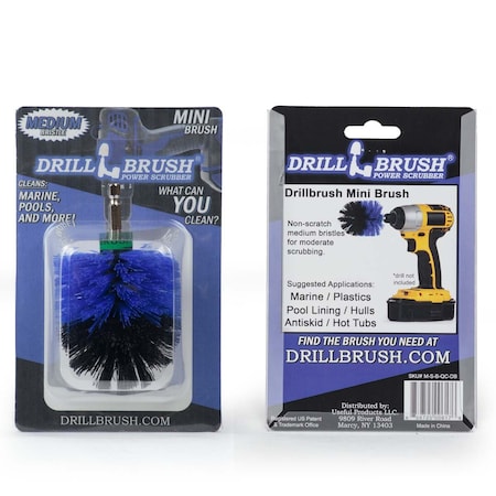 Drillbrush Cleaning Supplies - Scrub Brush - Boat Accessories - Drill Brush - Hul Mini-DB-Blue
